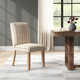 Clary Cotton Upholstered Parsons Chair in Beige/Brown