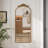 58"X24" Arched Full Body Mirror With Vintage Ornate Carved Applique On Top, Hanging Wall Mounted Mirror, For Living Room Bedroom Retro Home Decor Mirror