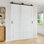 Portes doubles de grange coulissantes 96 po x 96 po H 96 po x l 64 po avec ensemble de quincaillerie - sans assemblage