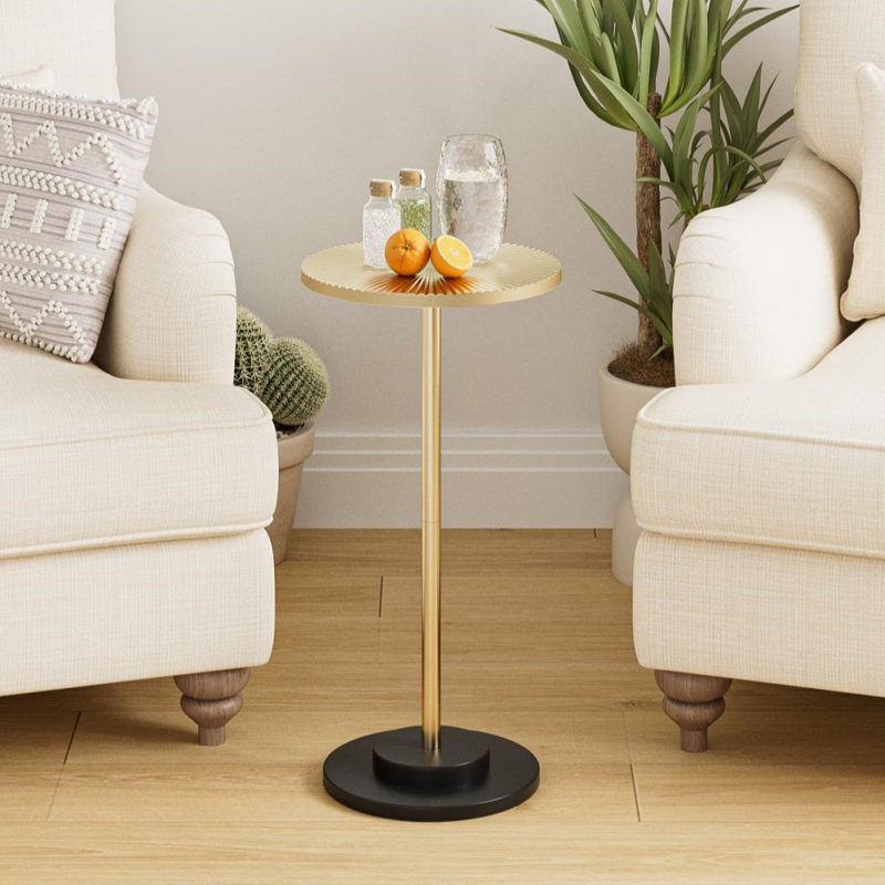Round Side Table, Small Drink Table for Small Spaces