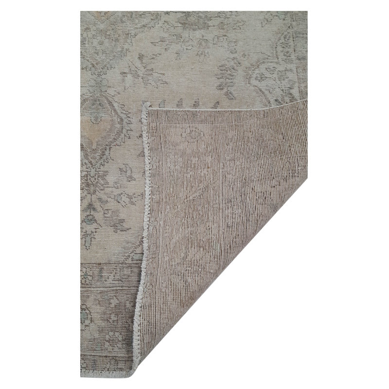One-of-a-Kind Oriental Hand-Knotted Rectangle 6" x 9" Wool Area Rug in Beige/Ivory/Light Brown