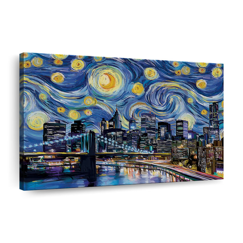 «Abstract NYC», reproduction sur toile, H 30 po x l 45 po x P 1,25 po
