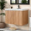 Meuble-lavabo moderne 30 po avec meuble-lavabo et lavabo en MDF chêne doré