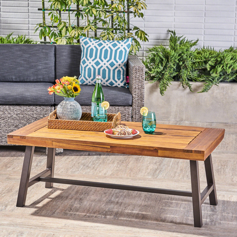 Table basse en bois attrayante avec panneaux lambris industriels modernes l 45,95 po x P 24,59 po