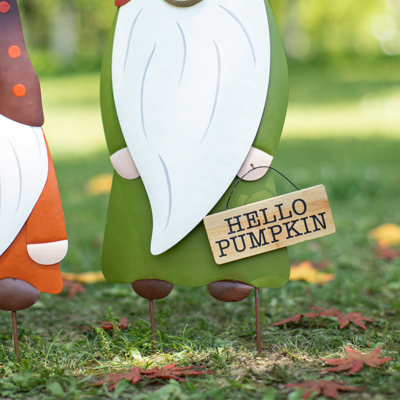 Piquet de jardin Gnome Family Autumn Fall