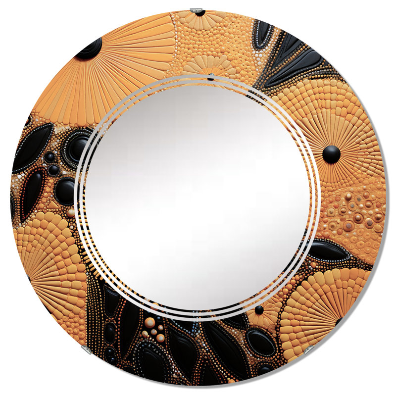Boracay - Miroir mural amérindien rond, 32 po x 32 po