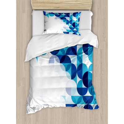 Abstract Coastal Polyester Dots Duvet Cover