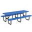Table de pique-nique en métal robuste en acier galvanisé résistant à la rouille pour 10 personnes, table de salle à manger avec trou de parasol pour le jardin, le patio, le pique-nique, le camping-130477990