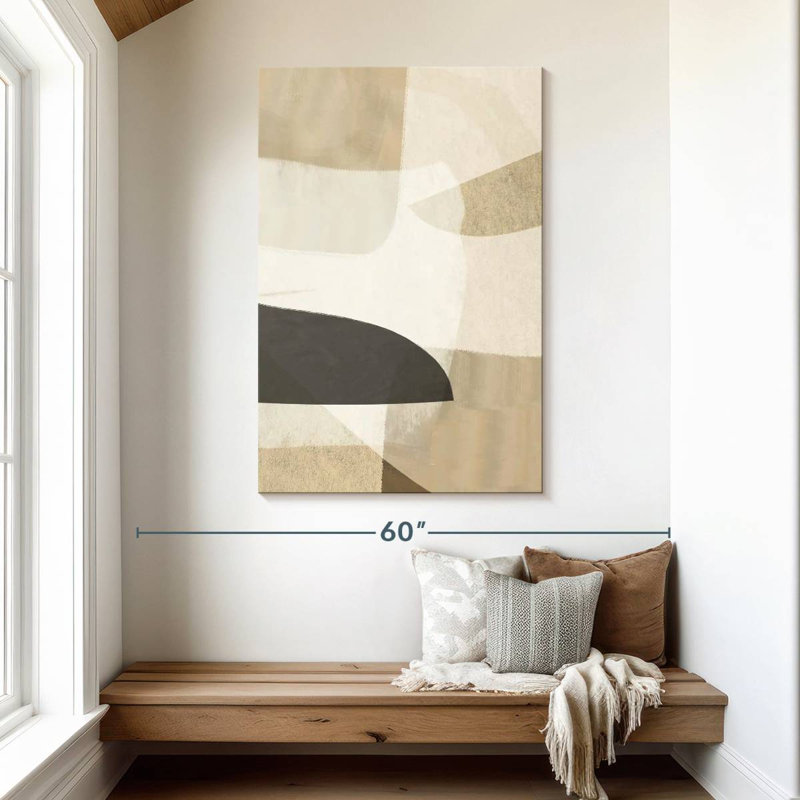 Avery Beige Earth Tone Curves, 48" H x 32" W