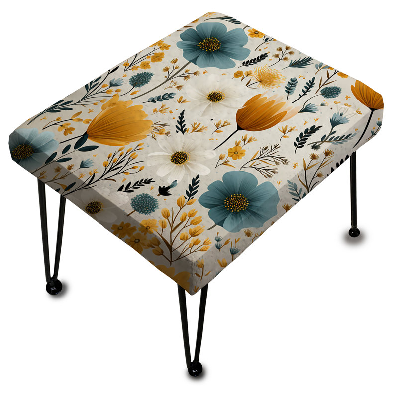 Repose-pieds jaune et bleu nordique Serenity