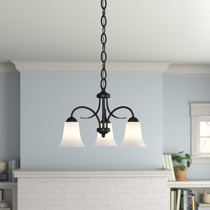 Bullis 3 - Light Dimmable Classic / Traditional Chandelier, Black