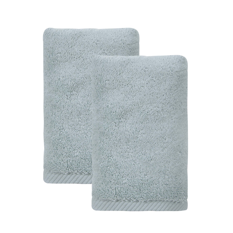 Dinis Turkish Cotton 2 Piece Hand Towel Set, Aqua Blue