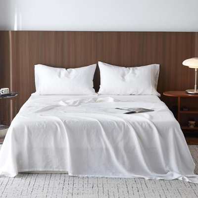 100% Washed Linen Sheet Set-Natural French Flax ...