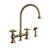 Whitehaus Collection Bridge Faucet with Long Gooseneck Swivel Spout, Lever Handles and Solid Brass Side Spray-91944500-93328439