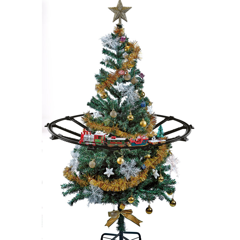 31pc Battery Operated Lighted and Animated Christmas Tree Train Set with Sound