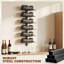 Multi-tiered, Wall Mounted Wine Bottle Rack Black-1962545696