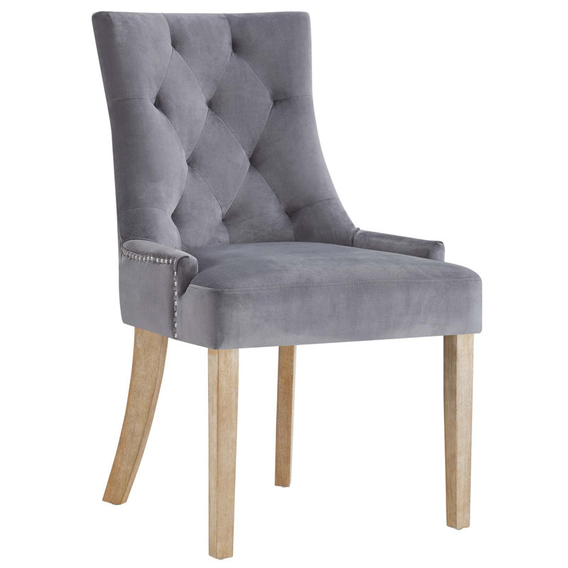 Pose Upholstered Fabric Dining Chair, Gray, 4