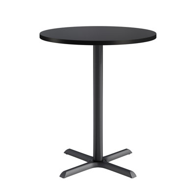 KFI Studios Proof Round Pedestal Table, Bar Height X-Base