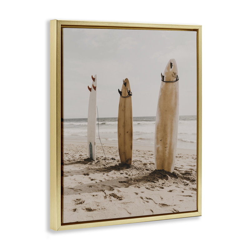  Art mural encadré flottant encadré de planches de surf côtières par LSR Design Studio, H 31 po x l 25 po