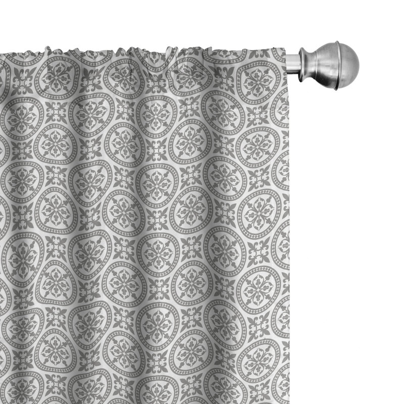 Damask Semi-Sheer Rod Pocket Curtain Panels, 28" W x 95" L