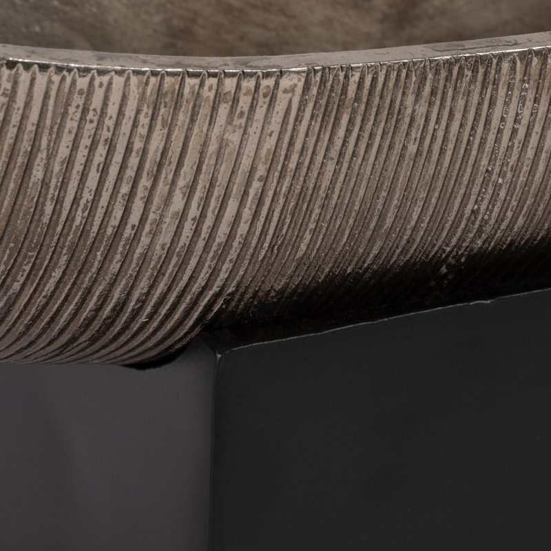 Deontrae 24" W Handmade Textured Aluminum Decorative Bowl