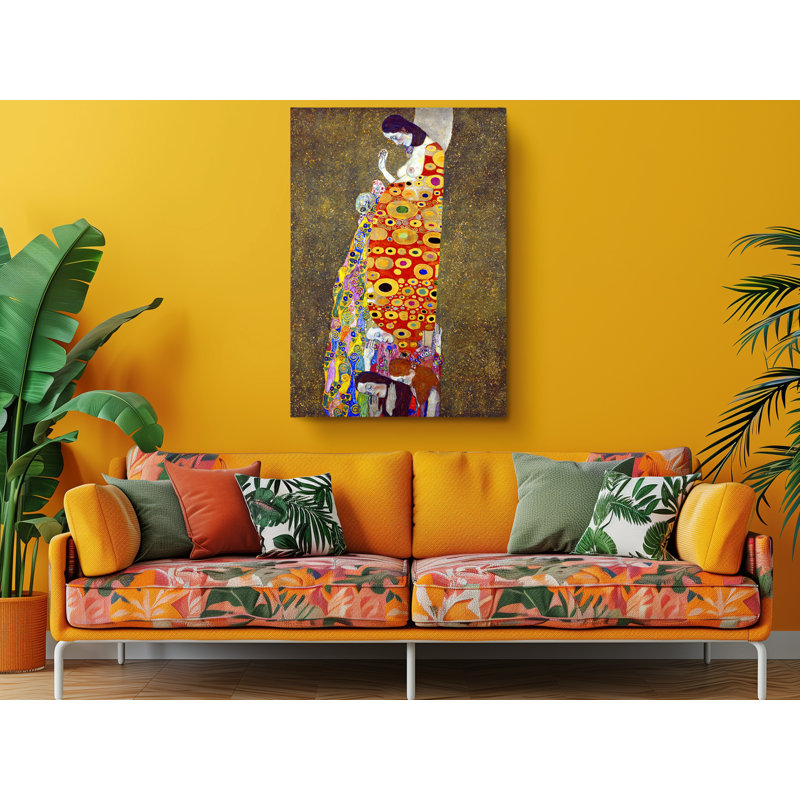 Reproduction d'art sur toile «Hope II Reproduction» par Gustav Klimt, L 16 po x H 24 po