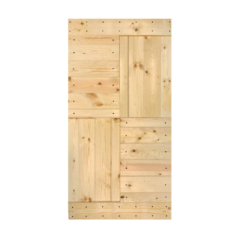 Porte de grange coulissante de style S brevetée sans quincaillerie d'installation (dalle de porte seulement) - Assemblage requis
