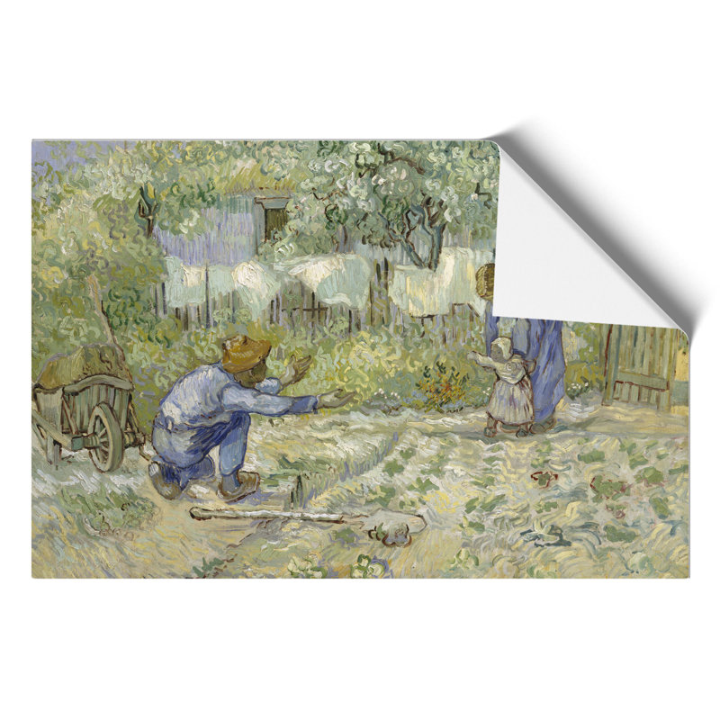First Steps by Vincent Van Gogh - No Frame Painting, 42cm H x 59cm W x 0.1cm D
