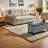 Multifunctional Light Grey Sofa, Steel Frame Chenille Living Room Bed
