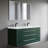 61'' Wall Mounted Double Bathroom Vanity with Solid Surface Top-93549454-93549455