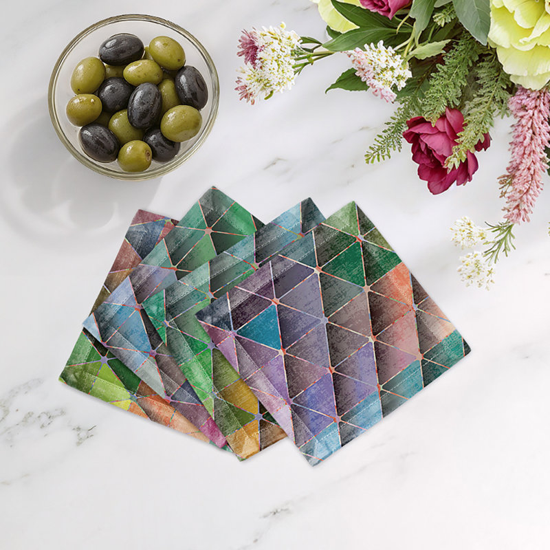 Serviettes de cocktail en satin de coton Triage
