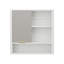 Armoire de salle de bain moderne avec miroir, armoire de rangement murale avec tablettes ouvertes, armoire à pharmacie imperméable avec décor doré, rangement pour meuble-lavabo