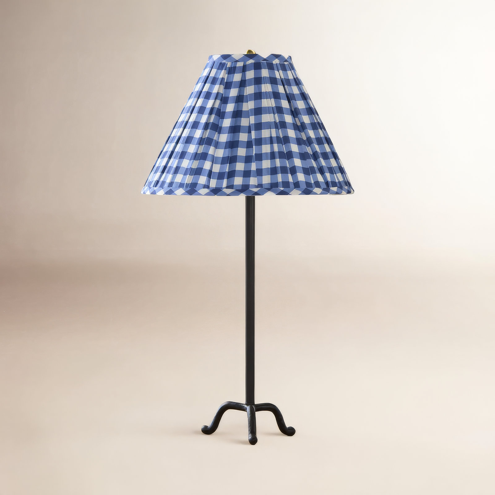 Dani Table Lamp, Blue Plaid, 28.75"H x 16"W x 16"D