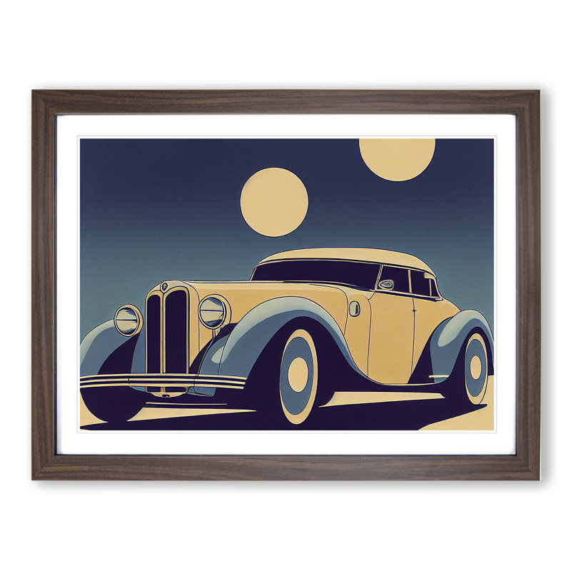 Classic Car - Framed Print, 34cm H x 46cm W x 2cm D, Walnut Framed