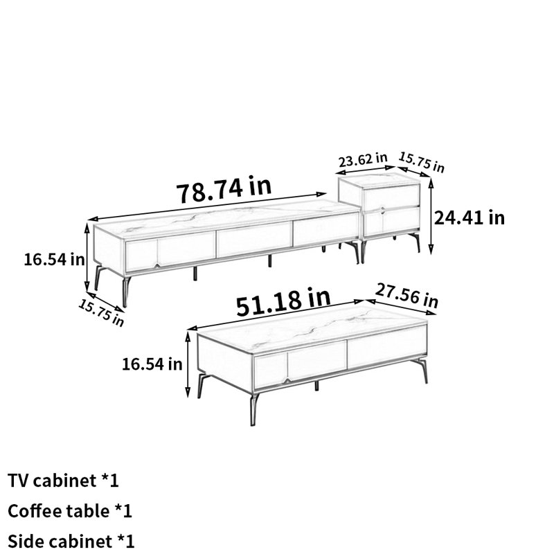 Table basse avec rangement italien
