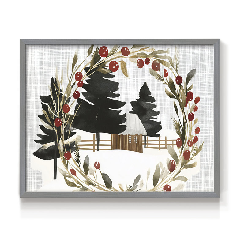 «Chirstmas Art» DCxxxix - reproduction encadrée - réversible, H 11 po x l 14 po, Gris