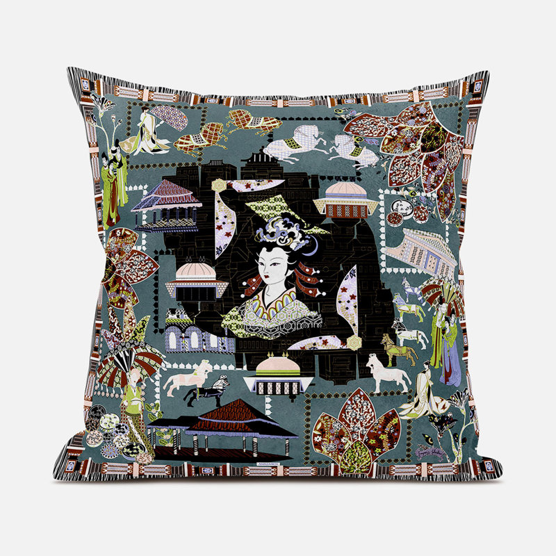 Housse et insert de coussin décoratif intérieur / extérieur en mélange de polyester, 16 po x 16 po