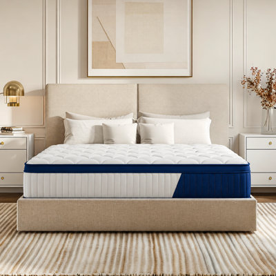 12" Queen Size Mattress, Medium Plush Hybrid with Individual Pocket Spring & Cooling Gel Memory Foam, Bed in a Box, CertiPUR-US Certified