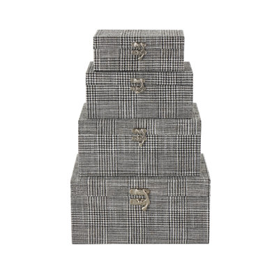 Cole And Grey Fabric Handmade Storage Decorative Box With Silver Latches