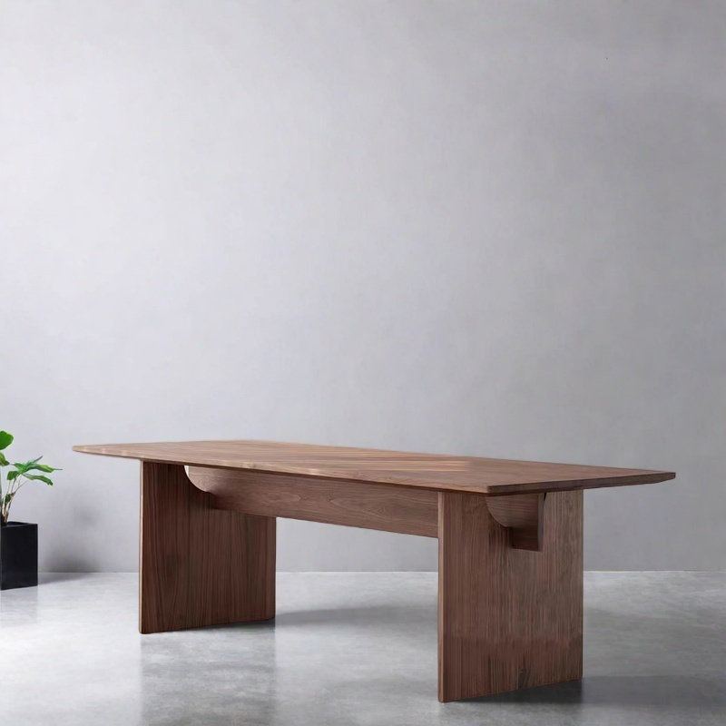 Solid Ash Wood Rectangular Dining Table., 29.53"H x 55.12"L x 27.56"W, Brown