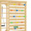 Ensemble de jeu extérieur en bois 8 en 1 | Mur d'escalade, balançoires, panier de basketball et bac à sable