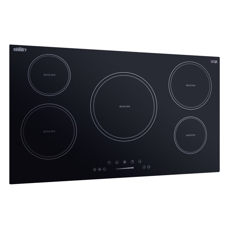 Summit 36" Black Ceramic Glass 5-Burner Induction Cooktop