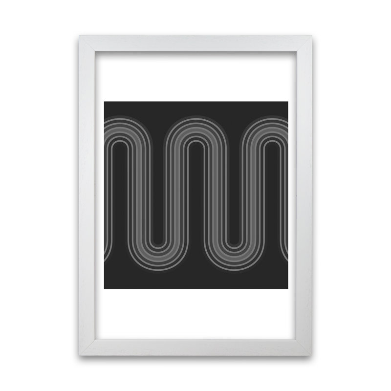 Black And White Line Art - Print, White Frame, 30cm H x 21cm W x 3cm D