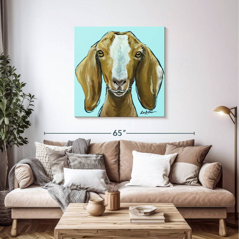 Goat Square Blue, 39" H x 39" W