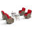 Kyesha 6-Piece Outdoor Swivel Chair Set with Cushions-1629315899-1629315900