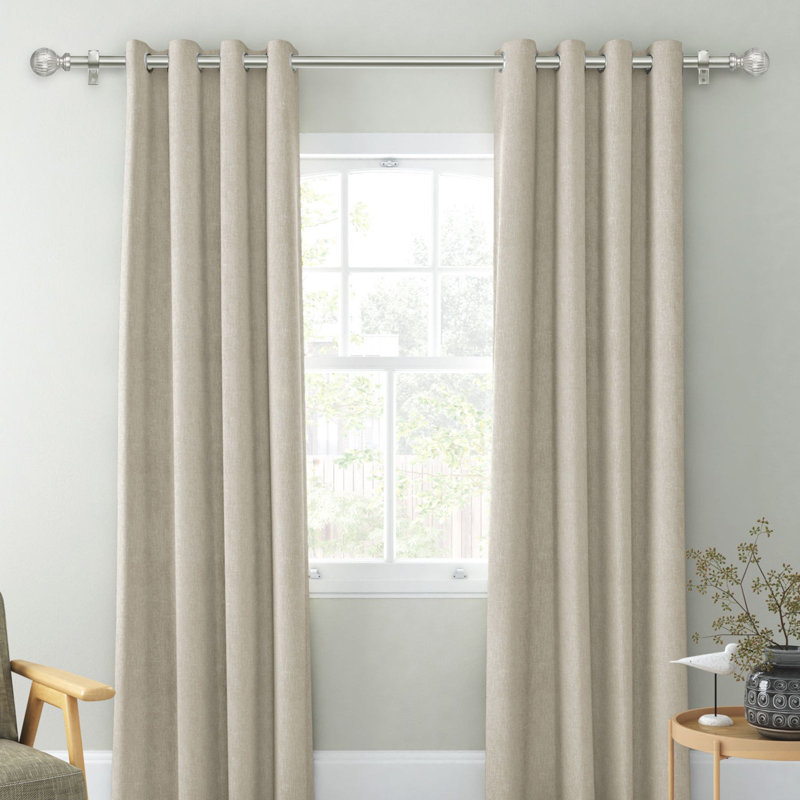 Tringle à rideaux télescopique simple 5/8 po Charlton Home®, Argent argent, 28" - 48"