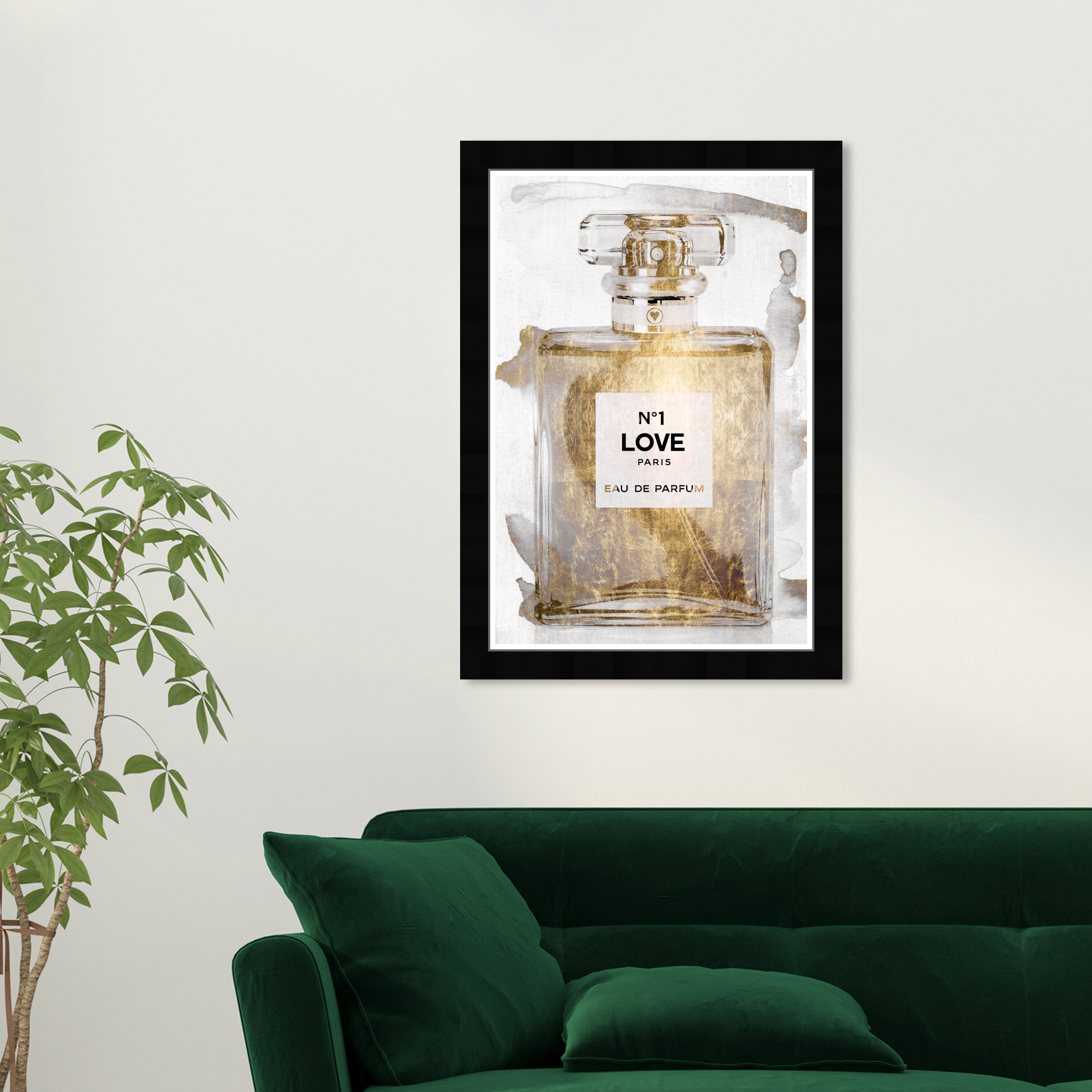 Fashion and Glam N1 Love Gold Perfumes' - Picture Frame Graphic Art Print on Paper House of Hampton