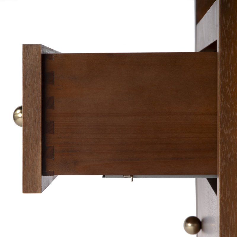 Nora 2-Drawer Wide Nightstand, Walnut