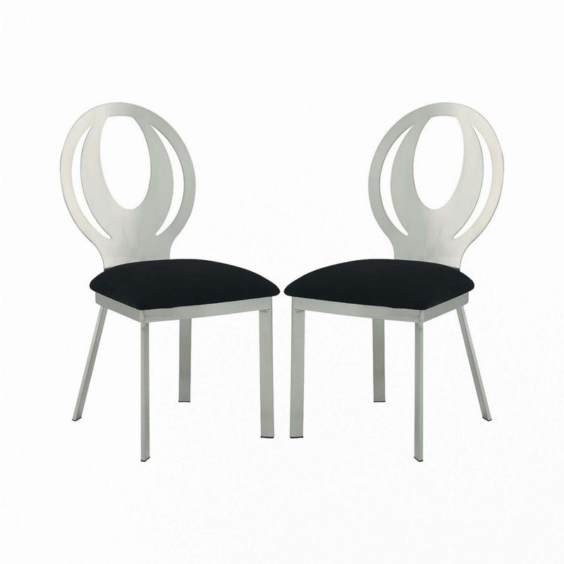 Ensemble de 2 chaises d'appoint en microfibre et en métal