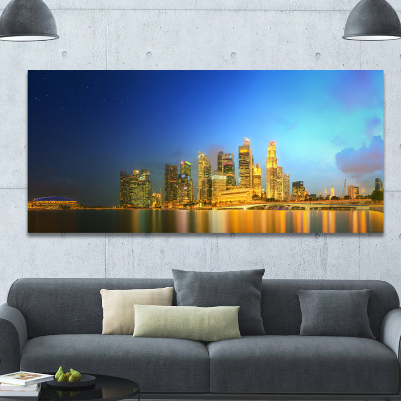 «Singapour horizon et marina bay», impression, H 20 po x l 20 po x P 1 po, Toile tendue